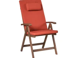 Set da pranzo da giardino 6 posti AMANTEA PREMIUM Legno d'acacia Rosso