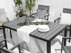 Set da pranzo da giardino 6 posti COMO Grigio