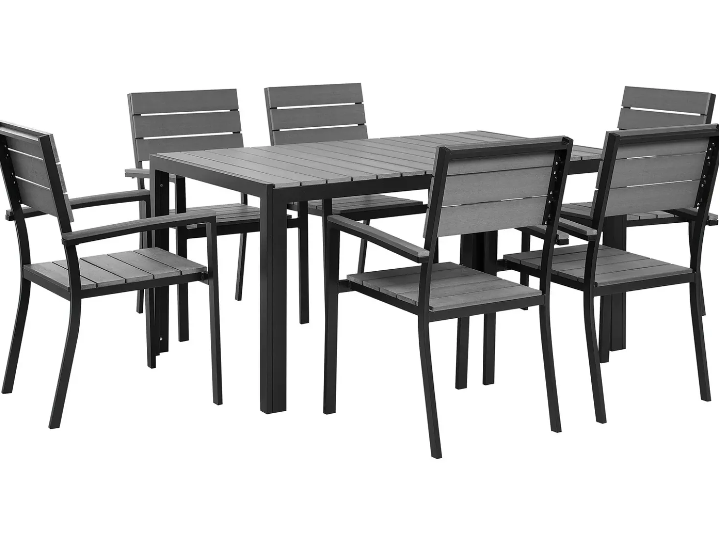 Set da pranzo da giardino 6 posti COMO Grigio