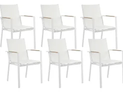 Set da pranzo da giardino 6 posti VALCANETTO/BUSSETO Metallo Bianco