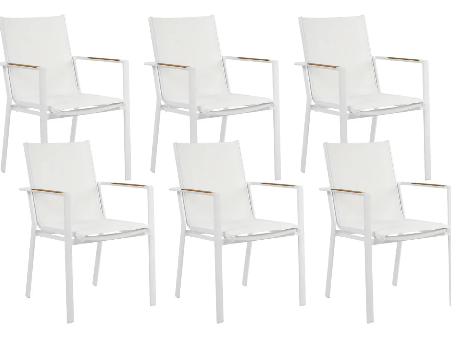Set da pranzo da giardino 6 posti VALCANETTO/BUSSETO Metallo Bianco