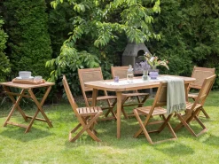Set da pranzo da giardino 6 posti PARAGGI Legno di acacia certificato Naturale