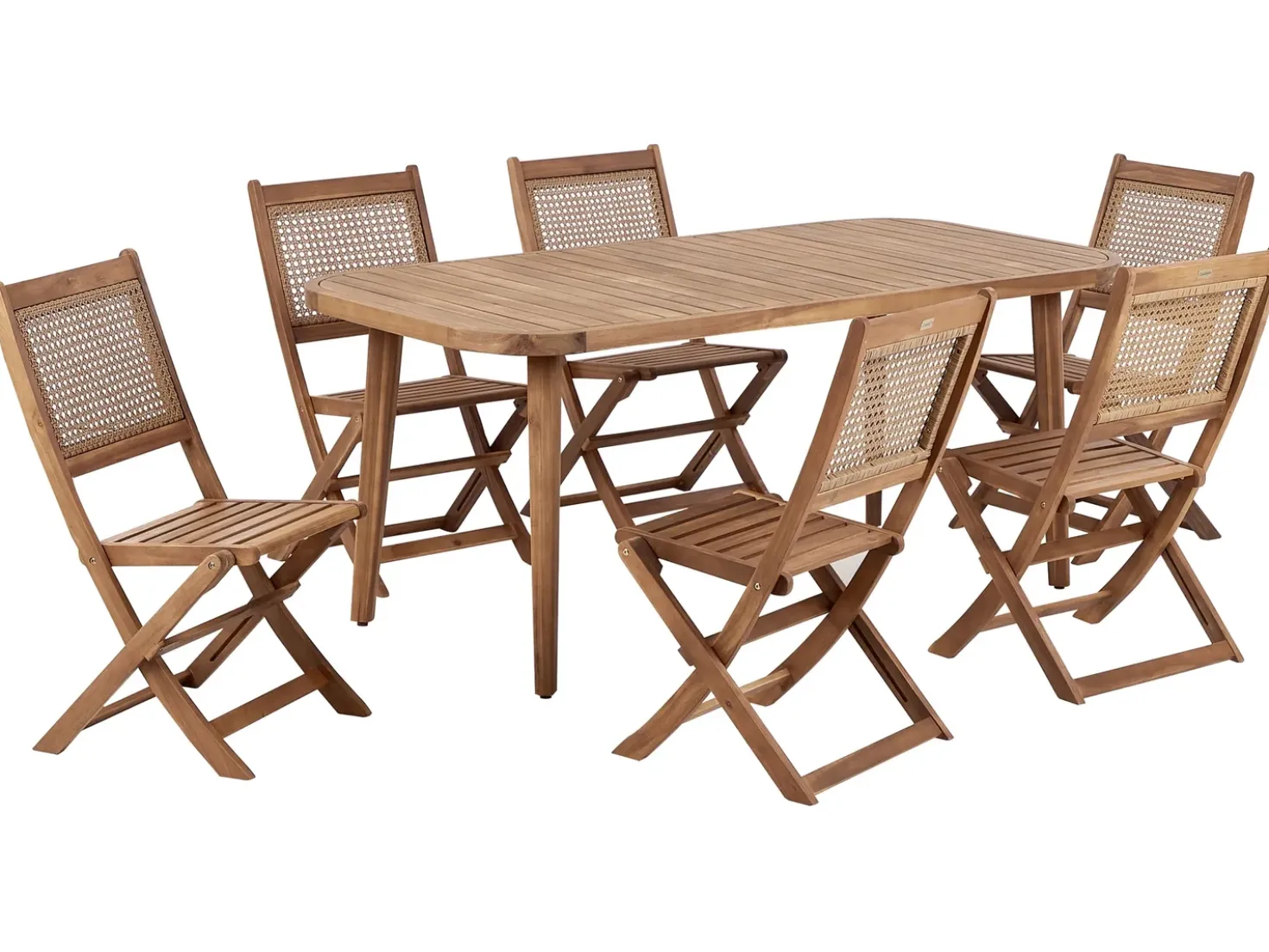 Set da pranzo da giardino 6 posti PARAGGI Legno di acacia certificato Naturale