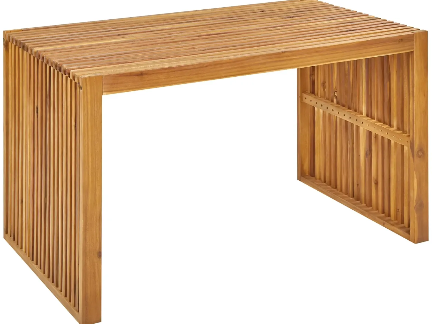 Set da pranzo da giardino con panche e sgabelli 4 posti BELLANO Legno d'acacia Marrone