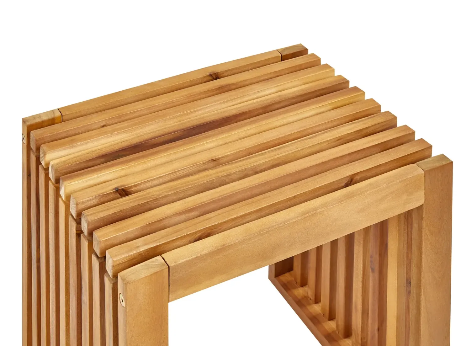 Set da pranzo da giardino con panche e sgabelli 4 posti BELLANO Legno d'acacia Marrone
