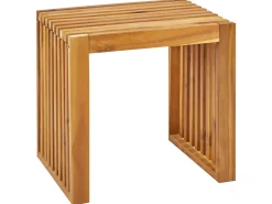 Set da pranzo da giardino con panche e sgabelli 4 posti BELLANO Legno d'acacia Marrone