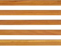 Set da pranzo da giardino con panche e sgabelli 4 posti BELLANO Legno d'acacia Marrone