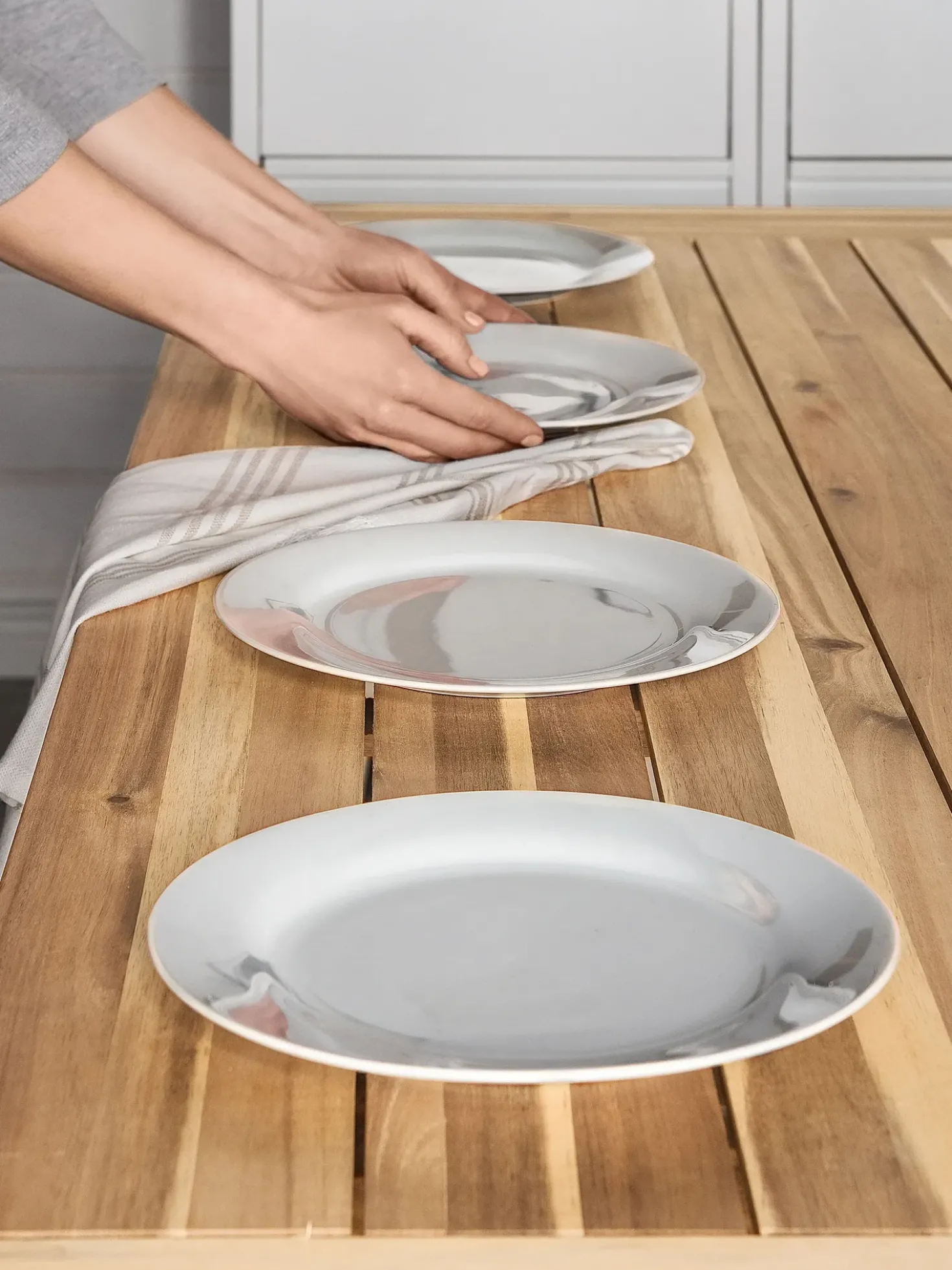 Set da pranzo da giardino 6 posti SCANIA Legno d'acacia Bianco