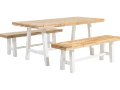Set da pranzo da giardino 6 posti SCANIA Legno d'acacia Bianco