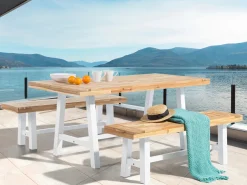 Set da pranzo da giardino 6 posti SCANIA Legno d'acacia Bianco
