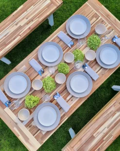 Set da pranzo da giardino 6 posti SCANIA Legno d'acacia Bianco