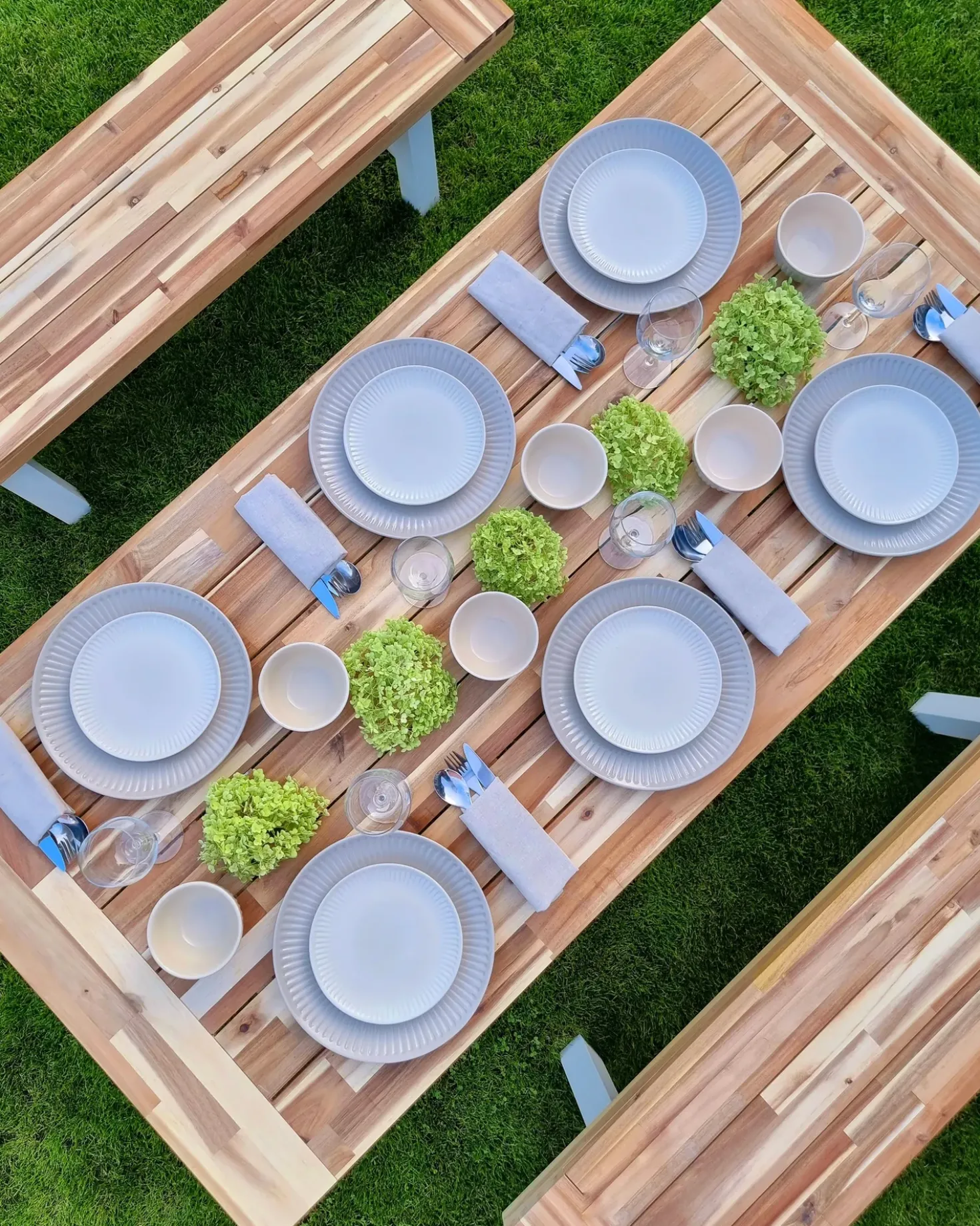 Set da pranzo da giardino 6 posti SCANIA Legno d'acacia Bianco