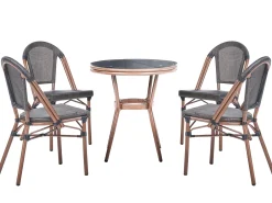 Set da pranzo da giardino 4 posti RIFREDDO Rattan sintetico (PE) Grigio