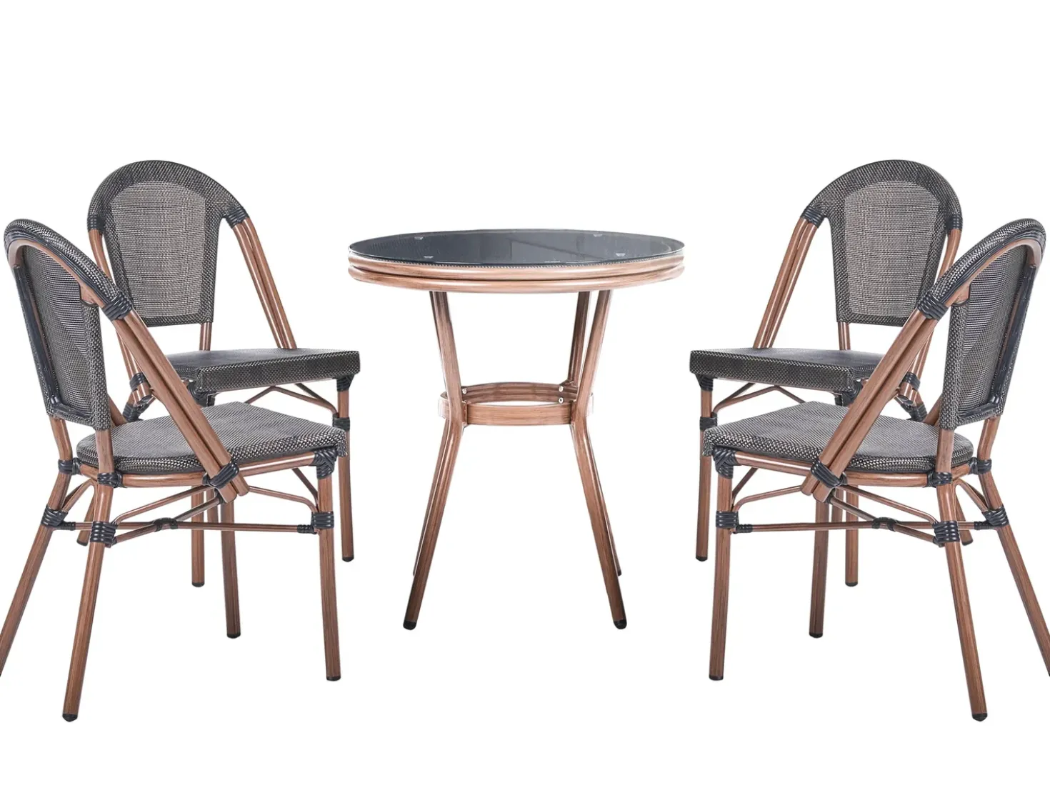 Set da pranzo da giardino 4 posti RIFREDDO Rattan sintetico (PE) Grigio