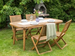 Set da pranzo da giardino 4 posti PARAGGI Legno di acacia certificato Marrone scuro