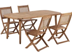Set da pranzo da giardino 4 posti PARAGGI Legno di acacia certificato Marrone scuro