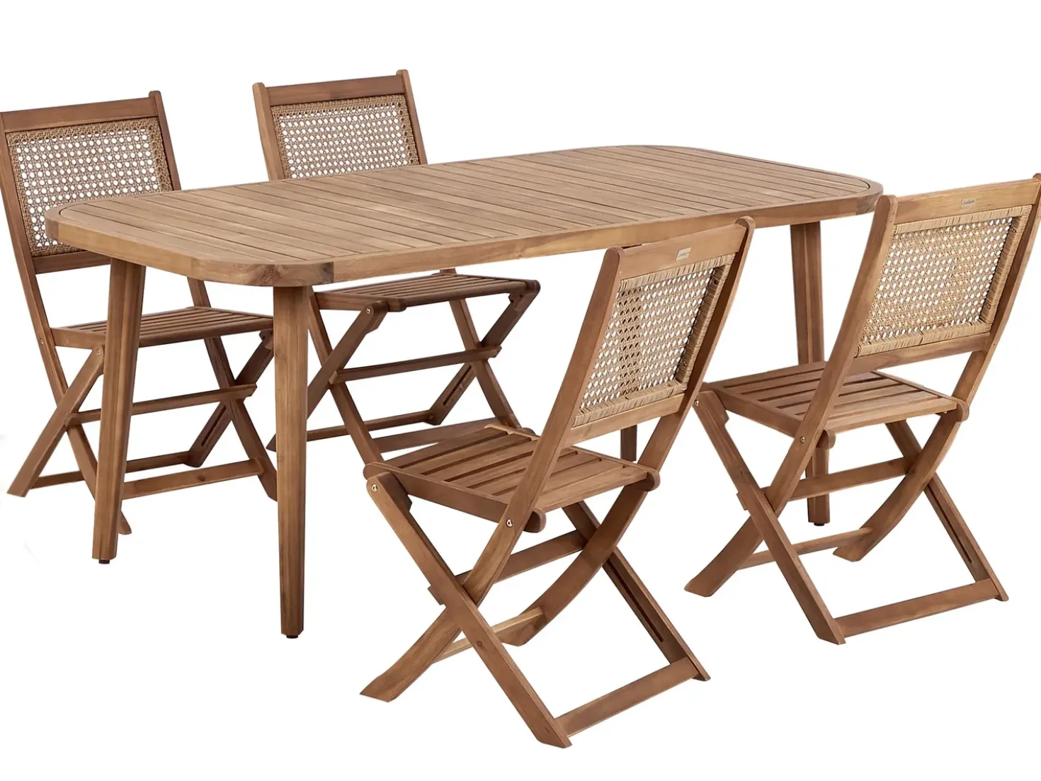 Set da pranzo da giardino 4 posti PARAGGI Legno di acacia certificato Marrone scuro