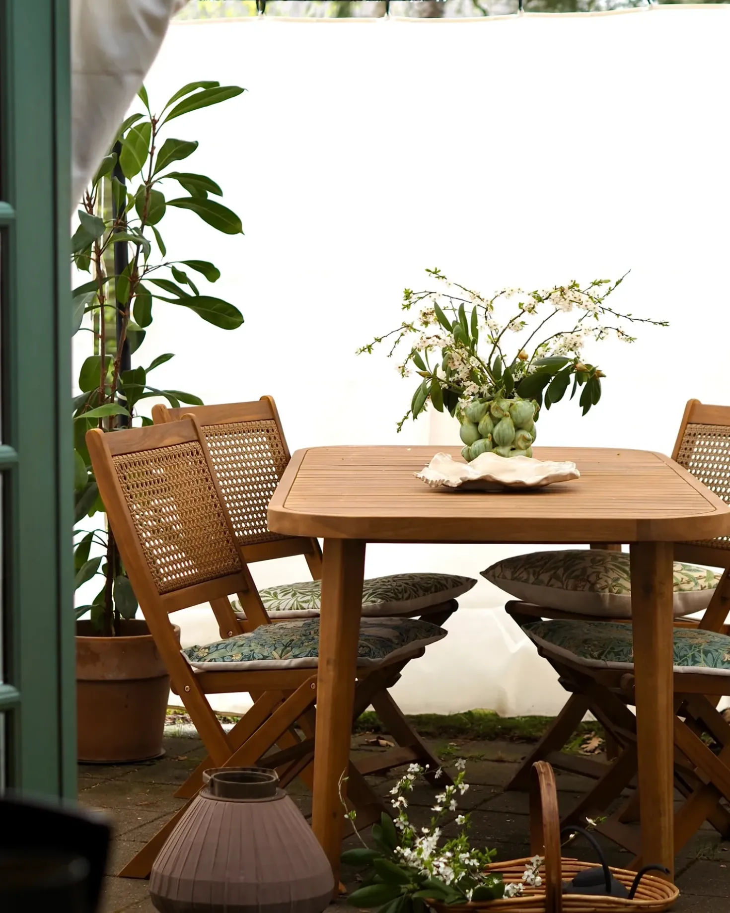 Set da pranzo da giardino 4 posti PARAGGI Legno di acacia certificato Marrone scuro