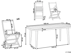 Set da pranzo da giardino 4 posti PARAGGI Legno di acacia certificato Marrone scuro