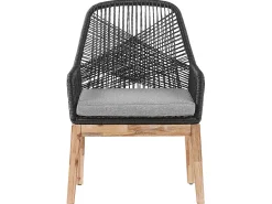 Set da pranzo da giardino 6 posti ORISTANO con cuscini Cemento Nero