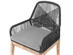 Set da pranzo da giardino 6 posti ORISTANO con cuscini Cemento Nero