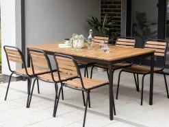 Set da pranzo da giardino 6 posti VALLESE Legno d'acacia Marrone
