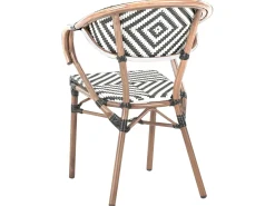 Set da pranzo da giardino 4 posti CASPRI Rattan sintetico (PE) Nero/Bianco