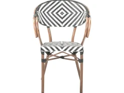 Set da pranzo da giardino 4 posti CASPRI Rattan sintetico (PE) Nero/Bianco