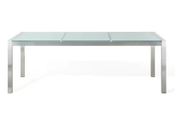 Set da pranzo da giardino 8 posti GROSSETO Vetro incrinato Trasparente/Grigio
