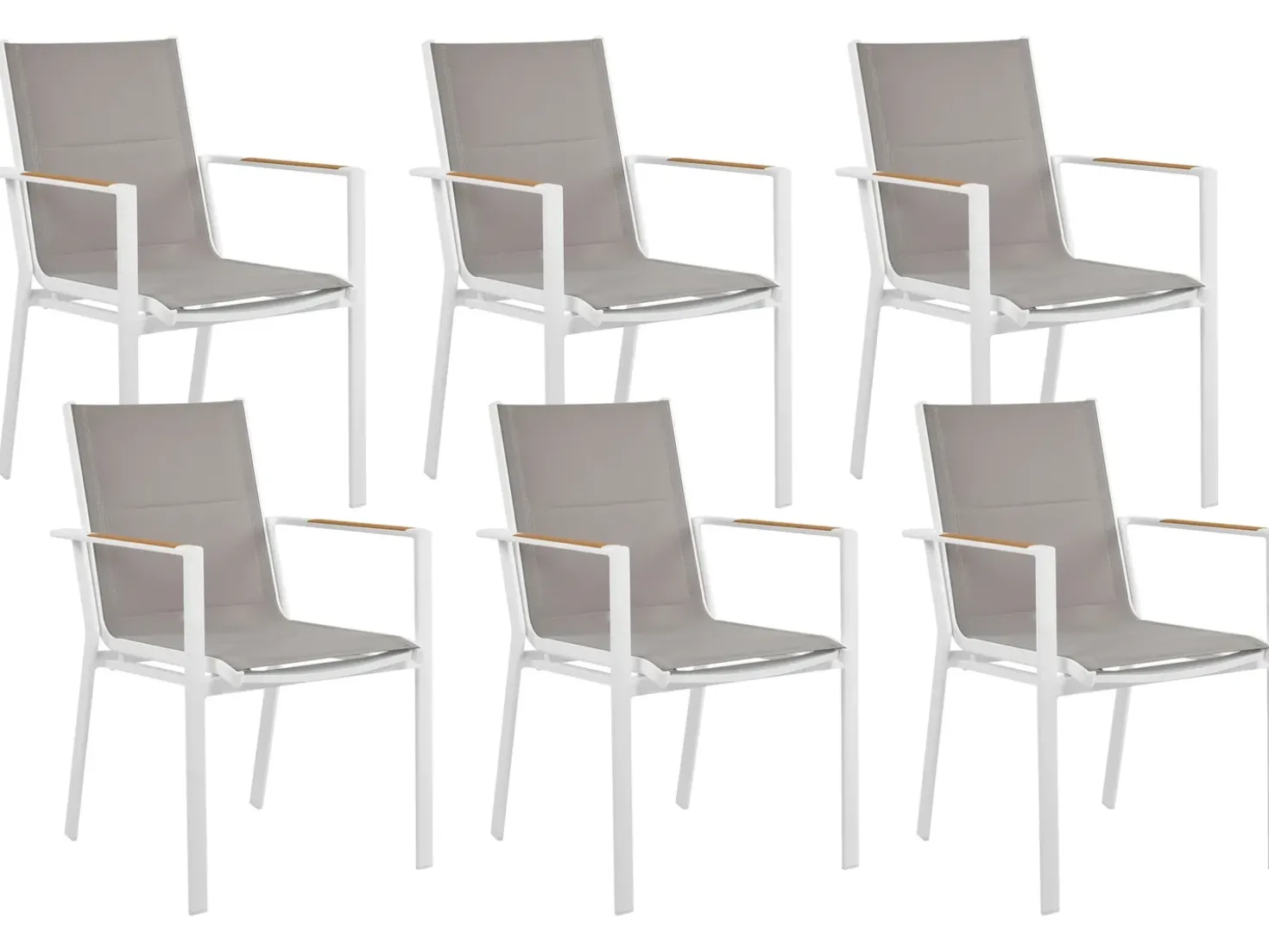 Set da pranzo da giardino 6 posti VALCANETTO/BUSSETO Metallo Grigio