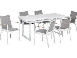 Set da pranzo da giardino 6 posti VALCANETTO/BUSSETO Metallo Grigio