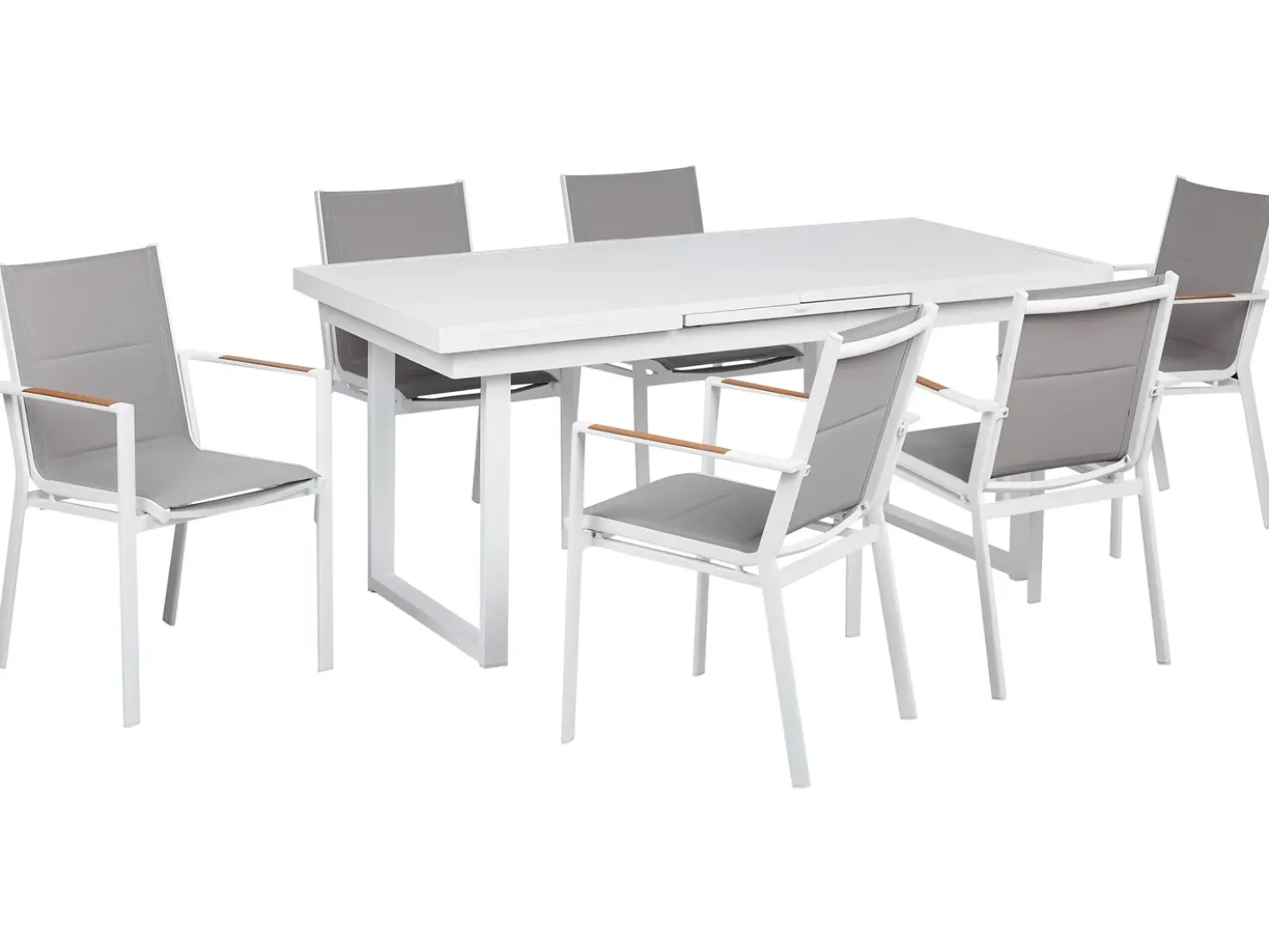 Set da pranzo da giardino 6 posti VALCANETTO/BUSSETO Metallo Grigio
