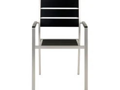 Set da pranzo da giardino 6 posti VERNIO Nero/Argento