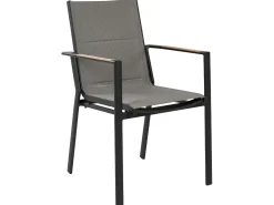 Set da pranzo da giardino 4 posti MALETTO/BUSSETO Vetro Nero