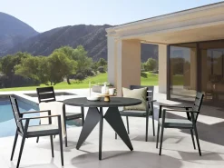 Set da pranzo da giardino 4 posti OLMETTO/TAVIANO con cuscini Metallo Nero