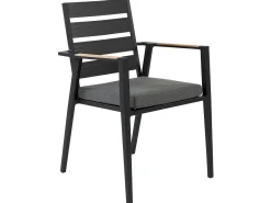 Set da pranzo da giardino 4 posti OLMETTO/TAVIANO con cuscini Metallo Nero