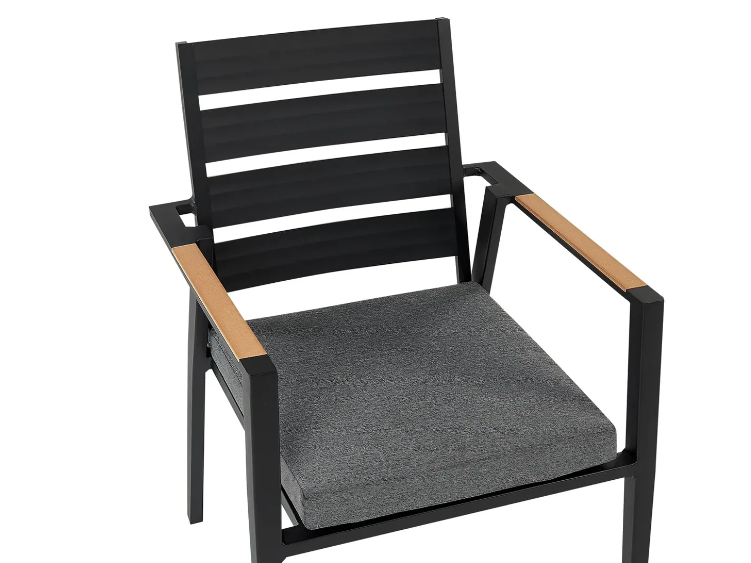 Set da pranzo da giardino 4 posti OLMETTO/TAVIANO con cuscini Metallo Nero