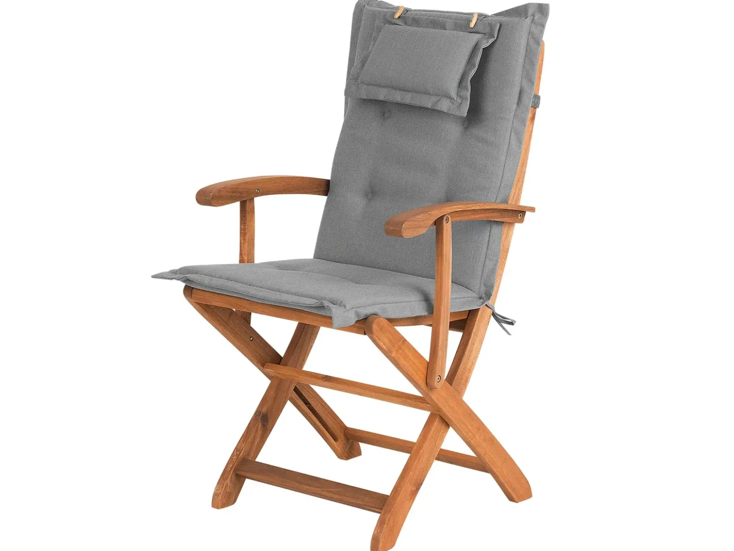 Set da pranzo da giardino 8 posti MAUI con cuscini Legno d'acacia Grigio