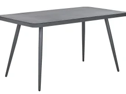 Set da pranzo da giardino 4 posti LIPARI con cuscini Metallo Grigio