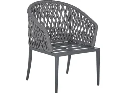 Set da pranzo da giardino 4 posti LIPARI con cuscini Metallo Grigio