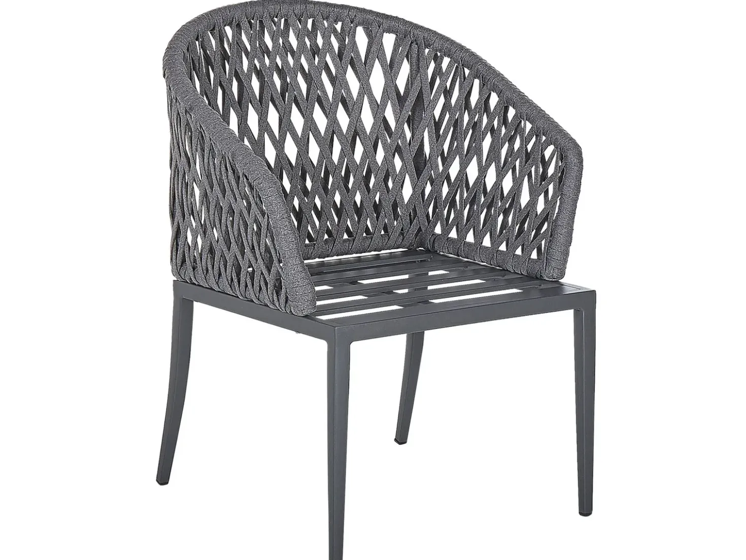 Set da pranzo da giardino 4 posti LIPARI con cuscini Metallo Grigio