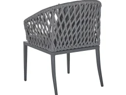 Set da pranzo da giardino 4 posti LIPARI con cuscini Metallo Grigio