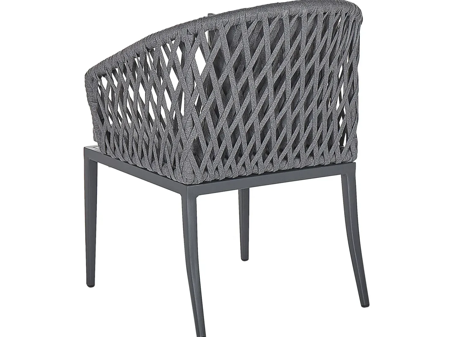 Set da pranzo da giardino 4 posti LIPARI con cuscini Metallo Grigio