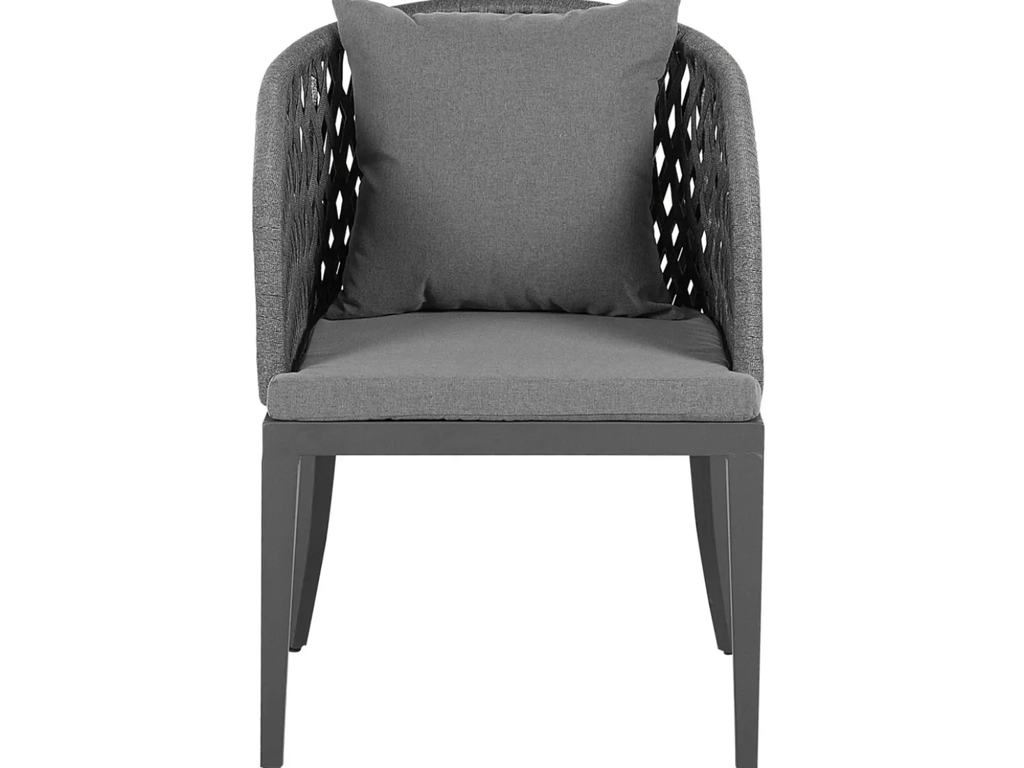 Set da pranzo da giardino 4 posti LIPARI con cuscini Metallo Grigio