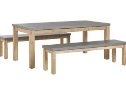 Set da pranzo da giardino con panche 6 posti OSTUNI Cemento Grigio