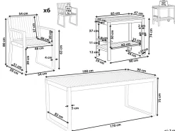 Set da pranzo da giardino con carrello 6 posti SASSARI II Legno di acacia certificato Marrone chiaro