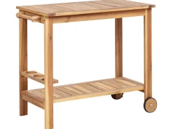 Set da pranzo da giardino con carrello 6 posti SASSARI II Legno di acacia certificato Marrone chiaro