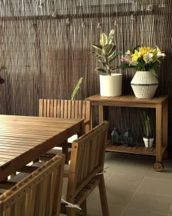 Set da pranzo da giardino con carrello 6 posti SASSARI II Legno di acacia certificato Marrone chiaro