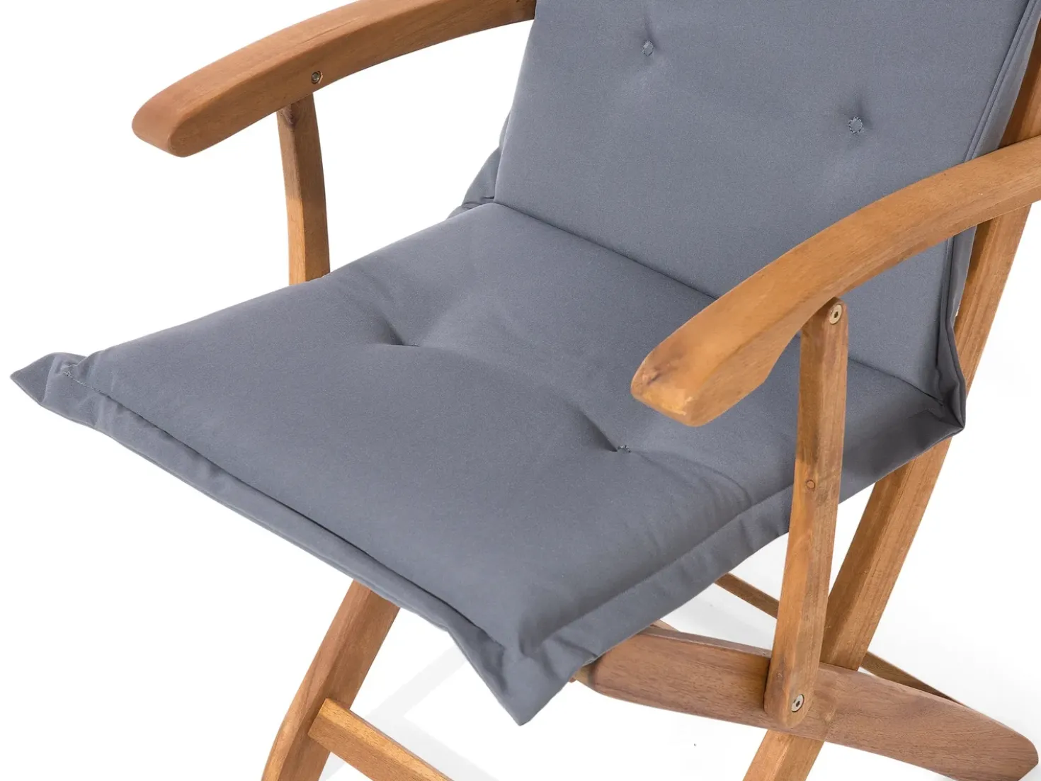 Set da pranzo da giardino 8 posti MAUI con cuscini Legno d'acacia Grigio