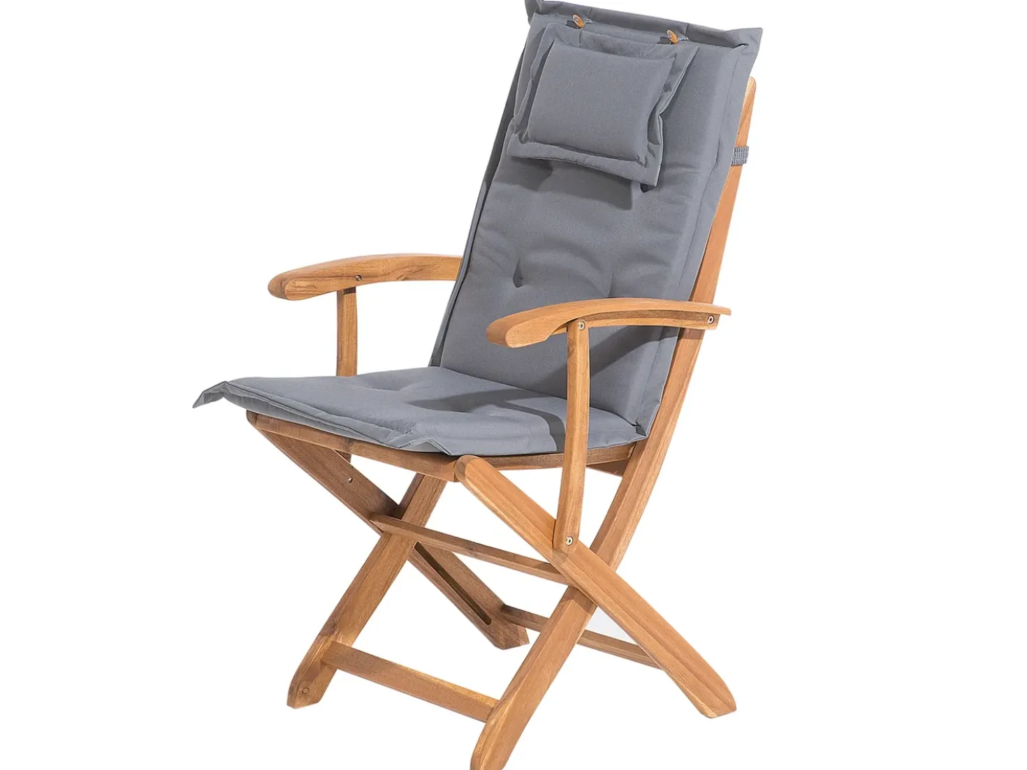 Set da pranzo da giardino 8 posti MAUI con cuscini Legno d'acacia Grigio